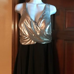 Good looking bathing suit, black and silver